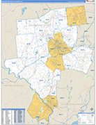 Naugatuck Valley County Wall Map Basic Style